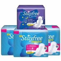 Stayfree Secure Ultra Thin Pads 10 Pads Free Dry Max All Night Ultra Dry Pads at Rs. 126