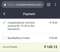 Bookmyshow : Get Flat 75 discount. Use Code- MONSOON75 ( User Specific) ( Min 2 Ticket)