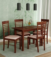 Moe Four Seater Dining Set in Walnut Finish by Mintwud
