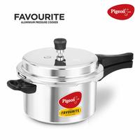  Pigeon By Stovekraft Favourite Induction Base Aluminum Pressure Cooker with Outer Lid, 5 Litres, Silver 