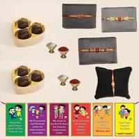 45% off on Bogatchi Rakhi Chocolates for Brother, 2 Heart Chocolate Box, 3 Pcs Each + 4 Rakhi + 2 Roli Chawal + Free Rakhi Card + FREE Delivery