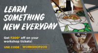 Flat 200 off on workshops booking on insider