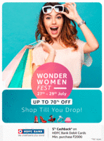 Wonder Women Fest 27th - 29th July (5% cashback on HDFC Bank Debit cards )