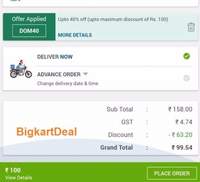 Dominos : DOM40 Code is getting applied for order value less than Rs.300 