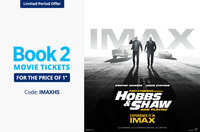 Get 100% upto ₹350 cashback on 2nd ticket on IMAX shows for movie Fast & furious :Hobbs & Shaw