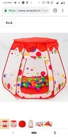 Toyshine Kid's Foldable Castle Ball Pit Indoor Outdoor Pop-up Play Tent House Toy (White and Red)

