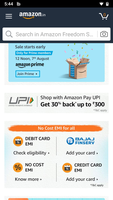 [app only][new customer only]30% Cashback upto Rs.300 using Amazon pay UPI during Freedom Sale