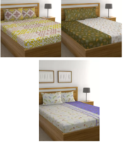 Pack of three  Raymond Home 144 TC Cotton Double Printed Bedsheet 