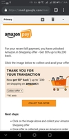 Amazon 20%/50% Upto 200 on recharge received collect offer even for below 75 recharge (may be account specific) 