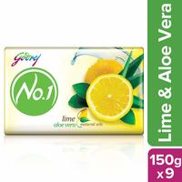Godrej No.1 Lime and Aloe Vera, 150 g (Pack of 9) 