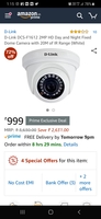 D-Link 2MP HD Day and Night Fixed Dome Camera with 20M of IR Range (White)