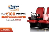 Paytm Super Saver Weekend :- Flat 100₹ Cashback on Min 2 Movie Ticket Booking when you pay using ICICI Net Banking