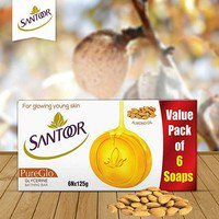 Santoor Glycerine PureGlo Soap 125g (Pack of 6)


