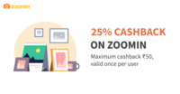 25% cashback, upto Rs.50 on the zooming using Freecharge