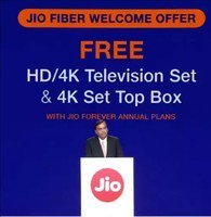 Reliance Jio GigaFiber offer free LED TVs, 4K Set-Top Box