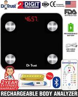 Dr Trust (Usa) Digital Smart Connect Rechargeable Body Composition Monitor Fat Analyzer Weighing Scale (Black)


