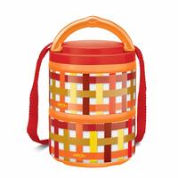 Milton Microwow Pro Plastic Tiffin Box Set, 240ml, Set of 2, Orange @299