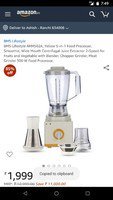 loot on 
BMS Lifestyle AMR502A_Yellow 5-in-1 Food Processer, Smoothie, Wide Mouth Centrifugal Juice Extractor 2-Speed for Fruits and Vegetable with Blender, Chopper Grinder, Meat Grinder 500 W Food Processor.