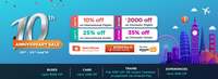 Goibibo 10th Anniversary sale on flights, hotels, buses, cabs, trains for ICICI and BOB credit card holders & AmazonPay balance users