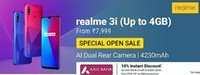 Realme 3i Special Open Sale Now live(+ Get 10% instant discount Via Axis Bank Card valid till 22th August)