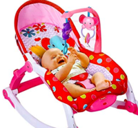 Smartcraft Newborn to Toddler Vibrating Rocker Chair with Adjustable Mode - Pink