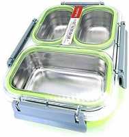 Leak Proof Grid BPA-Free 3 Compartments Lunch Box