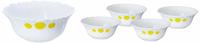 Cello Imperial Opalware Desert Bowl Set, 5-Pieces, White/Polka
