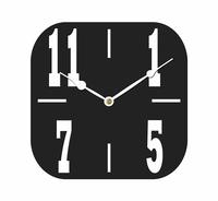 Sehaz Artworks Big4Number Rectangular Wooden Wall Clock (25.5 cm x 25.5 cm x 3 cm, Black)rs187