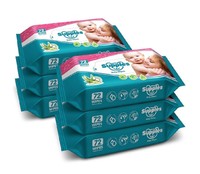 Supples Baby Wet Wipes with Aloe Vera and Vitamin E, 72 Wipes/Pack, (Pack of 6)