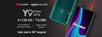 Huawei Y9 Prime (4+128GB) sale starts 30th Aug 2019 + ₹500 Amazon pay balance 