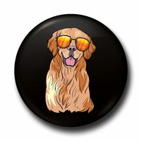 Golden Labrador Retriever Dog Sunglasses Button Badge, Funny Gift for Pet Lovers @ Rs 9