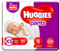 Huggies Wonder Pants Extra Small Size Diaper Pants (90 Count)