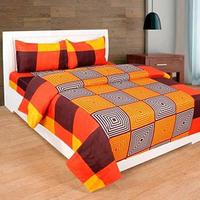 ZCI Microfiber King Size Double Bedsheet (Multi_Set of 1 Bedsheet and 2 Pillow Cov