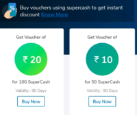 Mobikwik - Get 20/10 recharge and bill voucher for 100/50 Supercash