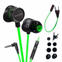 Plextone Wired Noise Cancelling Gaming Headphones with Adjustable Mic (Green)