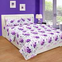 Red Hot 150 TC Polycotton Double Floral Bedsheet  (Pack of 1, Multicolor)