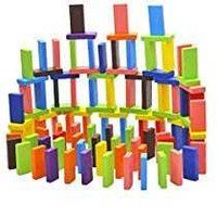 Dominoes Blocks... Imported Authentic Standard Wooden 12 Colors Set, Multi Color (120 Pieces)... @ 90% discount