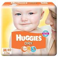 Huggies New Dry Diapers, Medium (Pack of 60) - Rs. 464