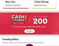 Topup Dineout wallet with 1000 get 200 extra (12-2 pm)