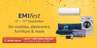 Amazon EMI fest - Flat 5% discount on icici credit & Flat 10% discount on icici debit card upto 1500 || 5-11September