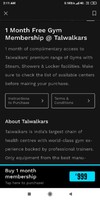 One month free gym membership @talwalkars on Stepsetgo app