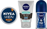 Nivea MEN Dark Spot Reduction Crme (150ml), All In One Face Wash (100ml), Prodtect & Care Roll On (50ml) (3 Items in the set)