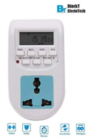 Blackt Electrotech 230V 24x7 Energy Saving Socket Type Digital Programmable Plastic Electronic Timer (White)