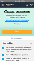Amazon Sleepwell quiz. Win a chance to get 20,000.