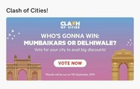 Oyo CLASH OF CITIES - Vote for your favorite city & get discount when your city wins
