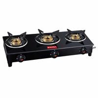 61% Off : Baltra Olivia Glass Top 3 Burner Gas Stove Black (2 year warrannty with doorstep service) at Rs.1807