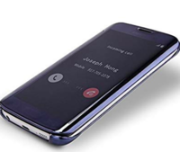 Johra Mirror_Flip_Blue_Samsung_a8_Plus Flip Cover for Samsung Galaxy A8 Plus 