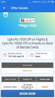 3 Days Mega Sale on Goibibo. Get upto 35% off on FLIGHT & HOTEL booking by using BoB credit card.