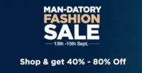 Fashion Sale (13th -15th September ) Upto 80% off + cashback upto Rs 3000