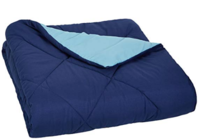(Apply Rs.100/- coupon) AmazonBasics Reversible Microfiber Comforter - Twin/Twin Extra-Long, Navy Blue